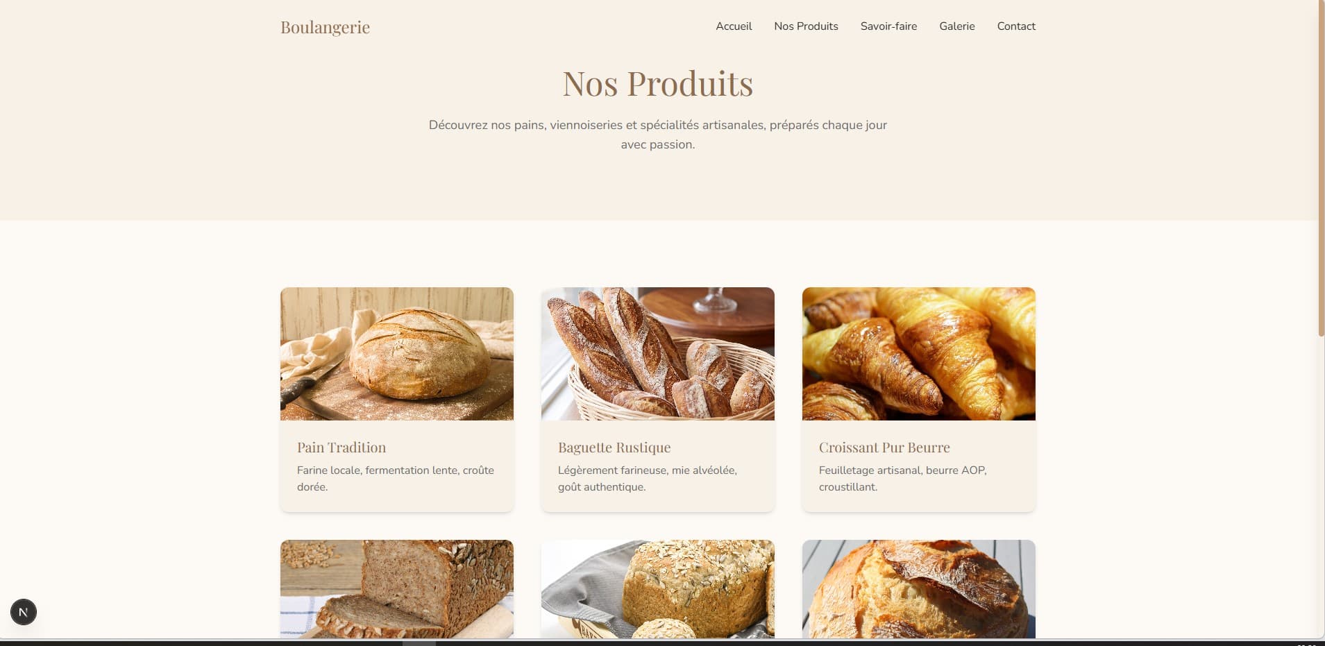 Template Boulangerie — visuel 6