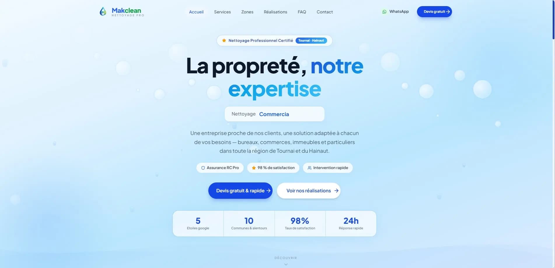 MakClean - Site société de nettoyage – visuel 1
